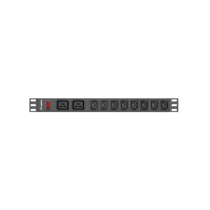 LANBERG LISTWA ZASILAJĄCA RACK 19" PDU PDU-02I1908I-0200-C20-BK (1U, 16A, 2X C19, 8X IEC C13, 2M, WTYK C20)