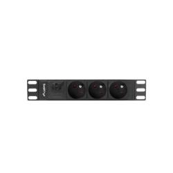 Listwa RACK Lanberg PDU-03E-0200-BK (3 x Typ E 16 A (3680 W) 2m kolor czarny)