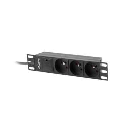 Listwa RACK Lanberg PDU-03E-0200-BK (3 x Typ E 16 A (3680 W) 2m kolor czarny)