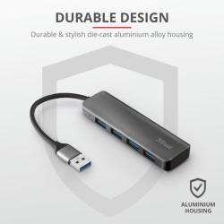 HUB USB Trust Halyx Aluminium 4x USB 3.2 (23327)