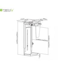Uchwyt Techly na obudowę PC podblatowy/ścienny, regulowany, czarny