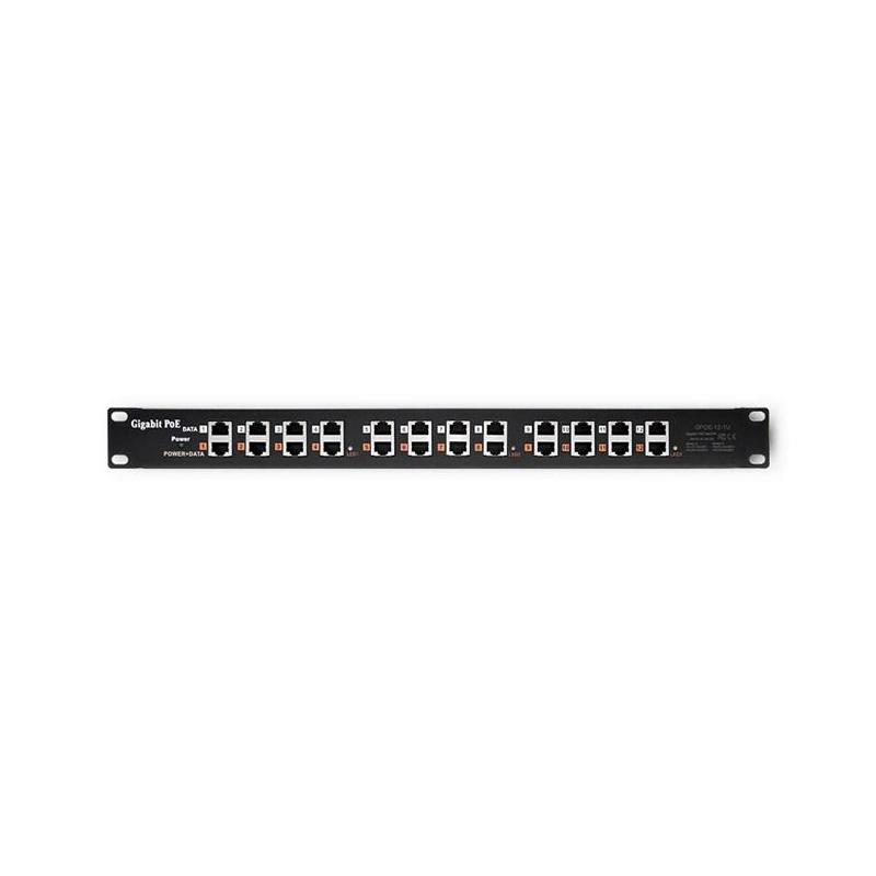 QOLTEC PATCH PANEL RACK | 12 PORTÓW | POE | CZARNY