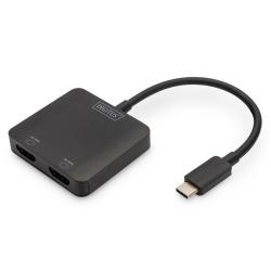 Hub/Koncentrator DIGITUS 2-portowy USB Typ C/2x HDMI...