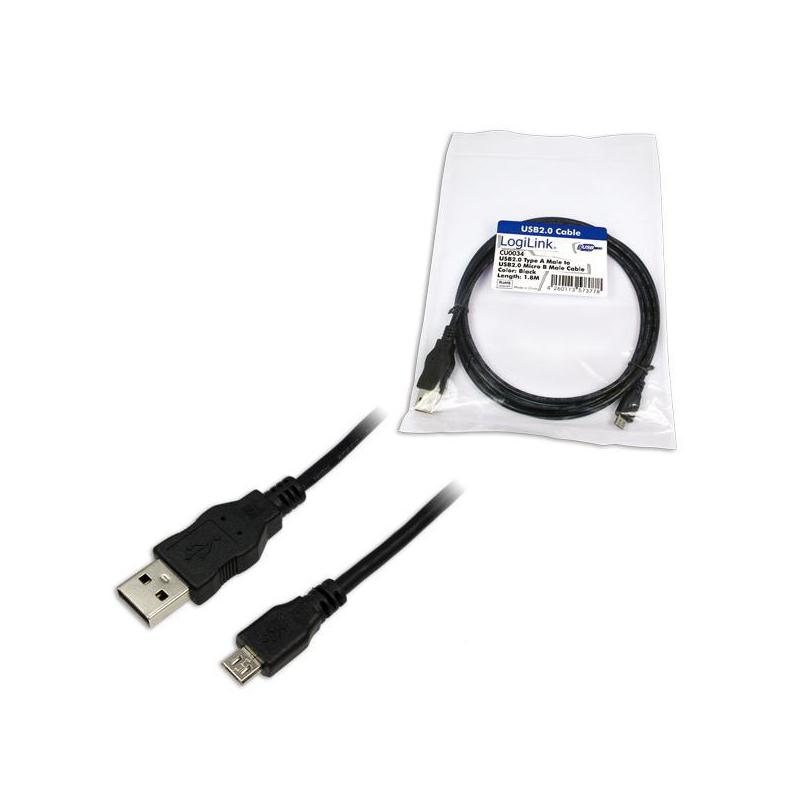 Kabel USB LogiLink CU0034 USB A (M) micro USB B (M)