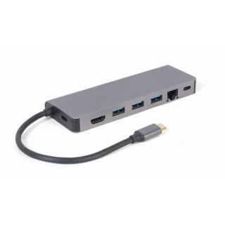 GEMBIRD MULTI ADAPTER USB TYP-C 5W1 HUB, HDMI, CZYTNIK...