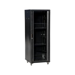 Q-LANTEC Szafa teleinformatyczna 36U 19" 600x600, drzwi przednie szklane, kolor czarny FLAT PACK