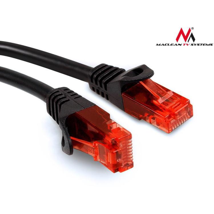 Patchcord Maclean MCTV-738 UTP cat6 wtyk-wtyk 10m czarny