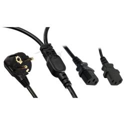 Kabel zasilający Akyga AK-PC-04A CEE 7/7 2xC13 250V/50Hz...