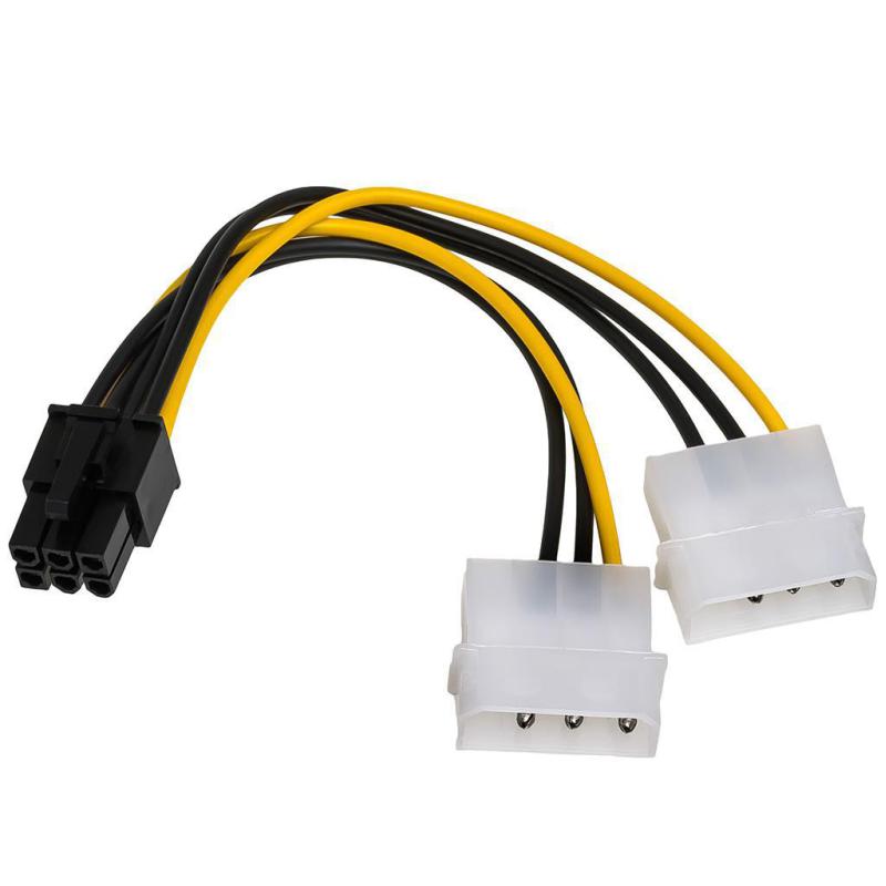 Kabel adapter Akyga AK-CA-13 2x Molex (M) - PCI-Express 6pin (M) 0,15m