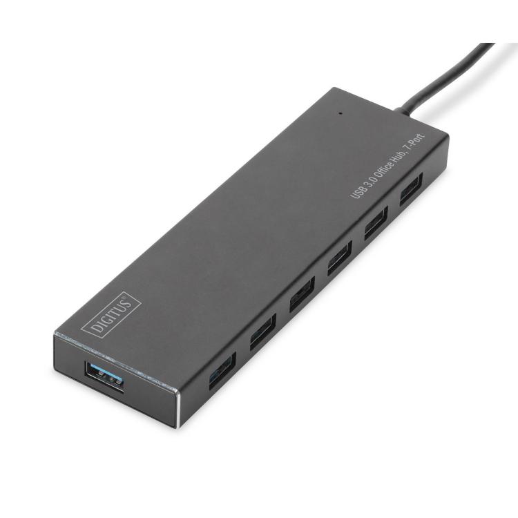 Hub USB 3.0/Koncentrator DIGITUS 7xUSB 3.0 SuperSpeed, aktywny, aluminium