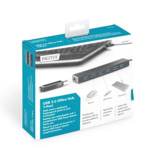 Hub USB 3.0/Koncentrator DIGITUS 7xUSB 3.0 SuperSpeed, aktywny, aluminium