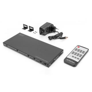 Przełącznik/Matrix DIGITUS HDMI 4/2-porty 4K 60Hz UHD HDR HDCP 2.2 EDID audio z pilotem