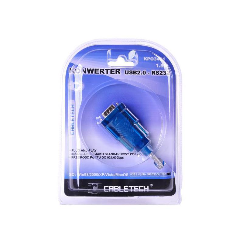 Kabel konwerter Cabletech DB9M USB 2.0 - RS232