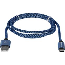 Kabel USB Defender AM-TYPE C 1m 2,1A niebieski