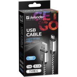 Kabel USB Defender USB-LIGHTNING 1m 2,1A biało-czarny