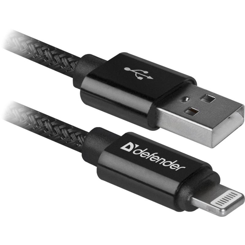 Kabel USB Defender USB-LIGHTNING 1m 2,1A czarny