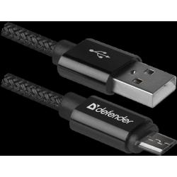 Kabel USB Defender AM-micro BM 1m 2,1A czarny