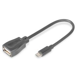 Kabel USB 2.0 DIGITUS HighSpeed OTG Typ microUSB B/USB A...