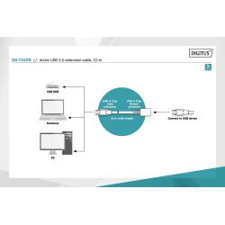 Kabel przedłużający aktywny DIGITUS DA-73105 USB 3.0 10m