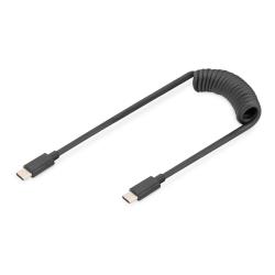 Kabel USB 2.0 DIGITUS spiralny USB C/USB C, PD 60W,...