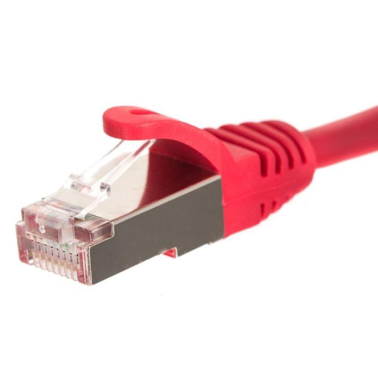 Patchcord RJ45, Netrack osłonka zalewana, kat. 5e FTP/STP, 0,25m czerwony