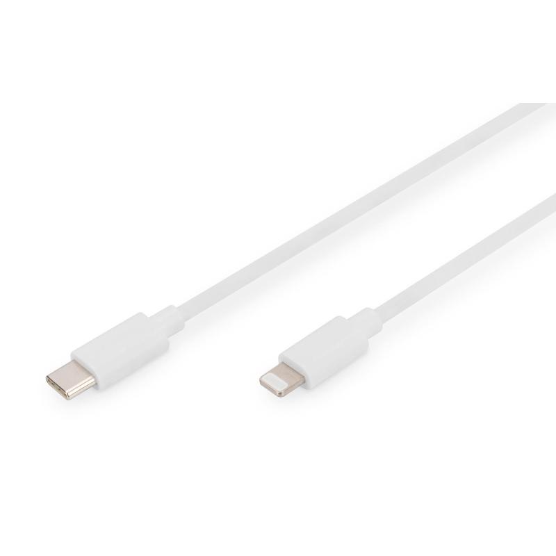 Kabel DIGITUS do transmisji danych/ładowania USB-C/Lightning MFI 2m biały