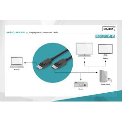 Kabel DisplayPort DIGITUS z zatrzaskami 8K 30Hz UHD Typ DP/DP M/M czarny 2m