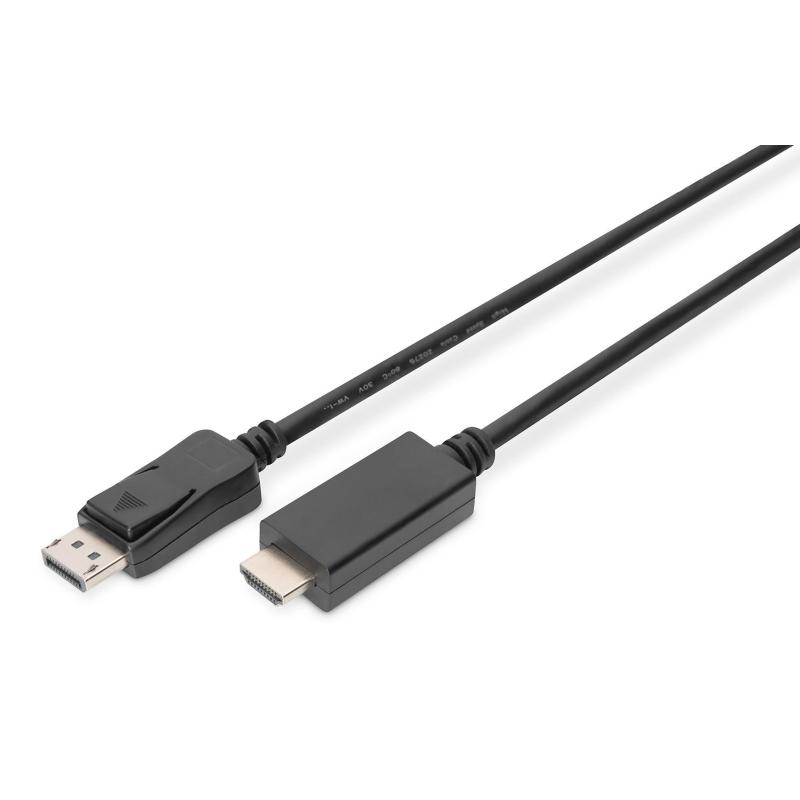 Kabel adapter DIGITUS DisplayPort 1.2 4K 60Hz UHD Typ DP/HDMI A M/M czarny 1m