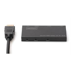 Rozdzielacz (Splitter) DIGITUS Ultra Slim HDMI 1x2, 4K 60Hz 3D HDR, HDCP 2.2, 18 Gbps, Micro USB