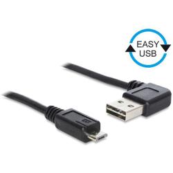 Kabel USB 2.0 Delock A(M) - micro B(M) 0,5m czarny kątowy...