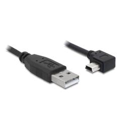 Kabel Delock mini USB kątowy prawo - USB M/M 2.0 3m czarny