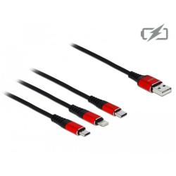 Kabel USB 2.0 Delock USB-A - micro USB-B + Lightning +...