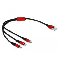 Kabel USB 2.0 Delock USB-A - micro USB-B + Lightning +...