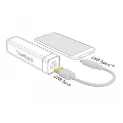 Kabel Delock USB-C - USB-A M/M 2.0 0,15m biały