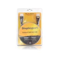 Kabel Delock DisplayPort M/M 20 Pin v1.2 3m 4K antracyt