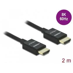 Kabel HDMI Delock M/M v2.1 2m 8K 60Hz koncentryczny oplot...