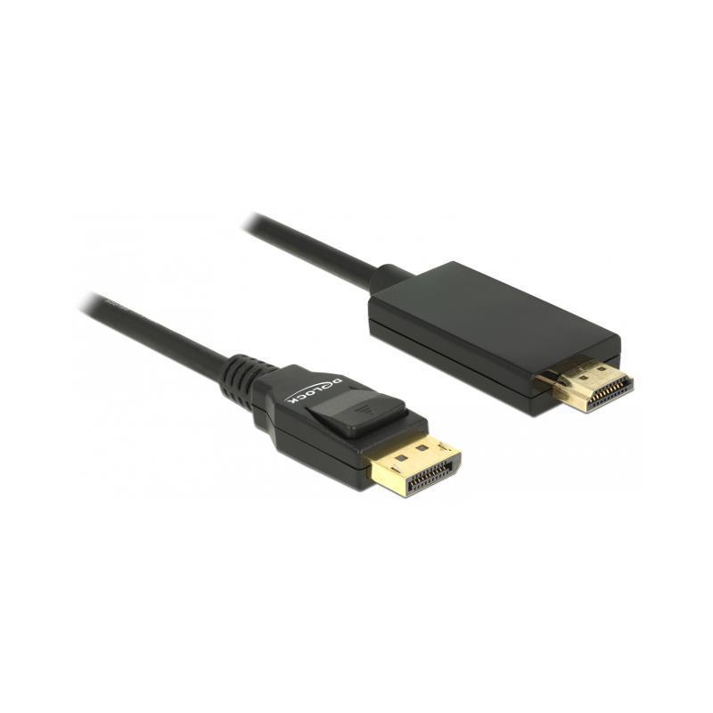 Kabel adapter Delock DisplayPort v1.2A - HDMI M/M 3m 4K czarny