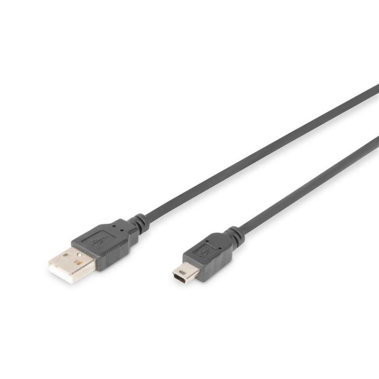 Kabel połączeniowy USB 2.0 HighSpeed "Canon" Typ USB A/miniUSB B (5pin) M/M czarny 1,8m