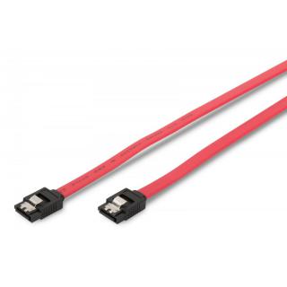 Kabel połączeniowy Serial ATA z zatrzaskami Typ SATA (7pin)/SATA (7pin) Ż/Ż 0,5m Czerwony