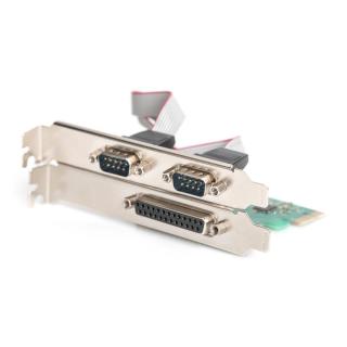 Karta rozszerzeń/Kontroler LPT/RS232 PCI Express, 1xDB25 2xDB9, Low Profile, Chipset: AX99100