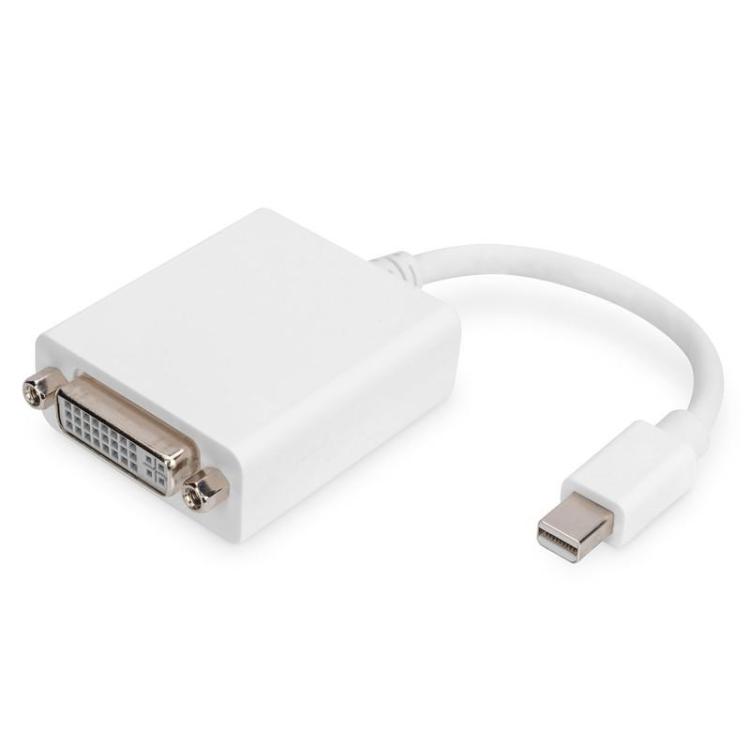 Kabel adapter Displayport 1080p 60Hz FHD Typ miniDP/DVI-I (24+5) M/Ż 0,15m Biały