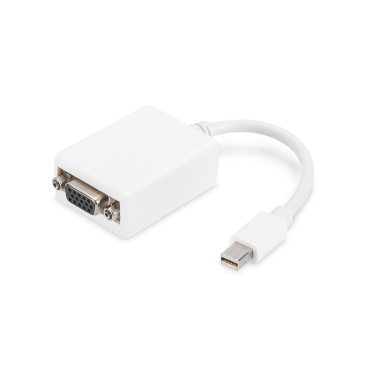 Kabel adapter Displayport 1080p 60Hz FHD Typ miniDP/DSUB15 M/Ż 0,15m Biały