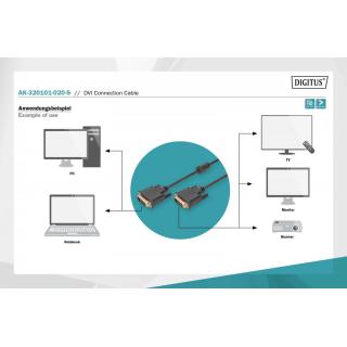 Kabel połączeniowy DVI-D DualLink WQXGA 30Hz Typ DVI-D (24+1)/DVI-D (24+1) M/M 2m Czarny