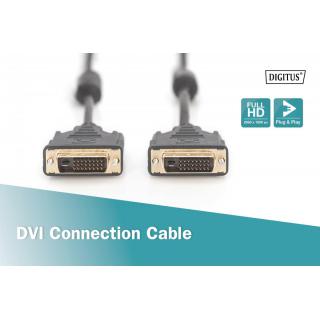 Kabel połączeniowy DVI-D DualLink WQXGA 30Hz Typ DVI-D (24+1)/DVI-D (24+1) M/M 2m Czarny