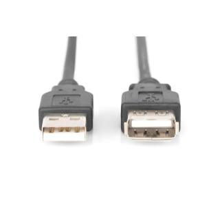 Przedłużacz USB 2.0 A, męski / A, żeński | dł.1,8m | Czarny