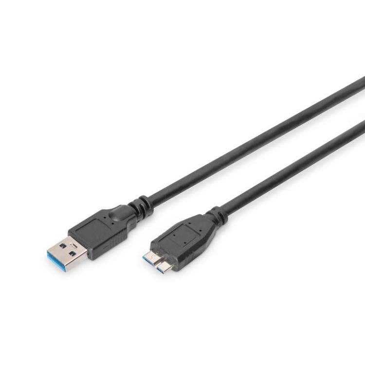 Kabel połączeniowy USB 3.1 Gen.1 SuperSpeed 5Gbps Typ USB A/microUSB B M/M 1m Czarny