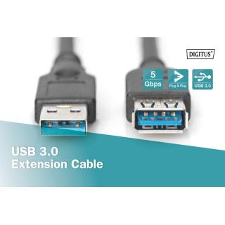 Kabel przedłużający USB 3.1 Gen.1 SuperSpeed 5Gbps Typ USB A/USB A M/Ż czarny 1,8m