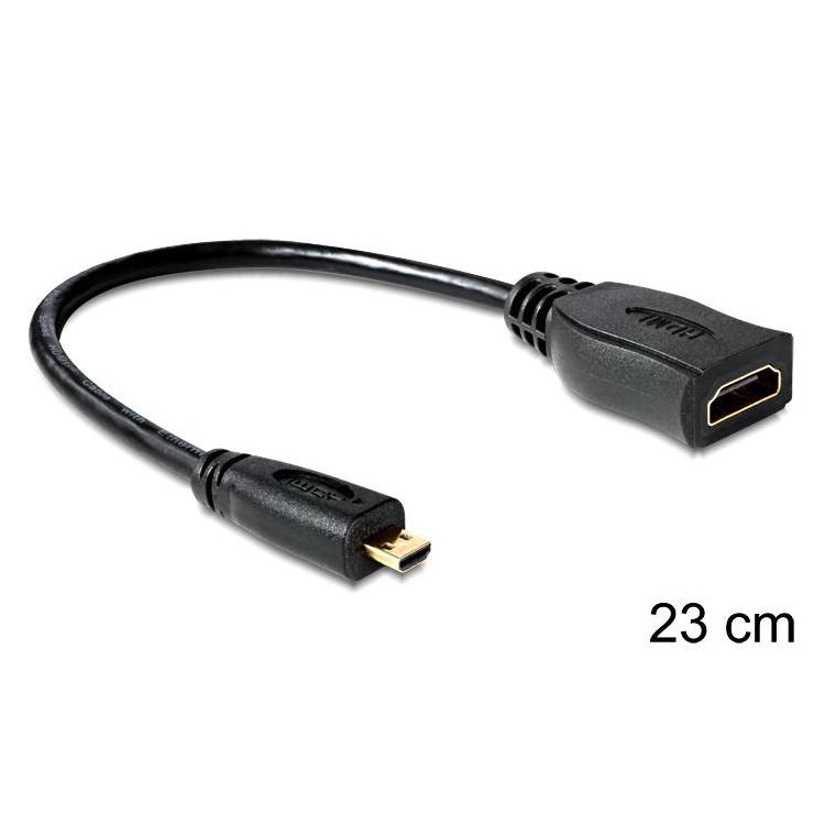 Adapter Micro HDMI-D(M)- HDMI-A(F) 23cm