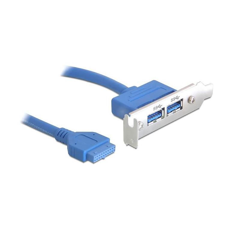 Gniazdo 2xUSB 3.0 na śledziu (Low Profile)