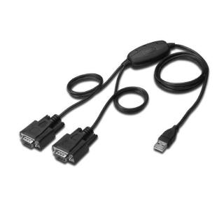 Konwerter/Adapter USB 2.0 do 2x RS232 (DB9) z kablem USB...